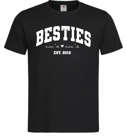 Мужская футболка Besties імена Черный фото