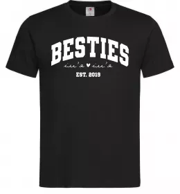 Мужская футболка Besties імена Черный фото