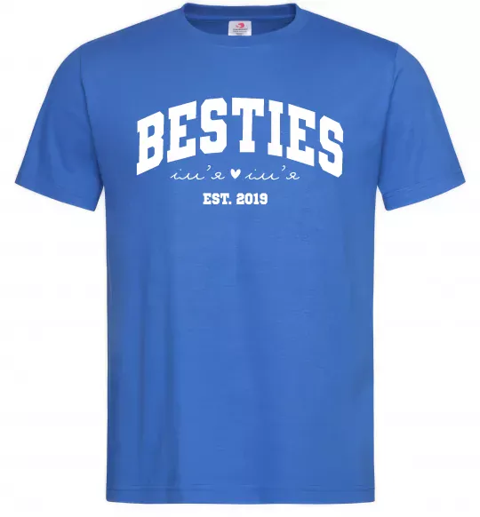 Мужская футболка Besties імена Ярко-синий фото