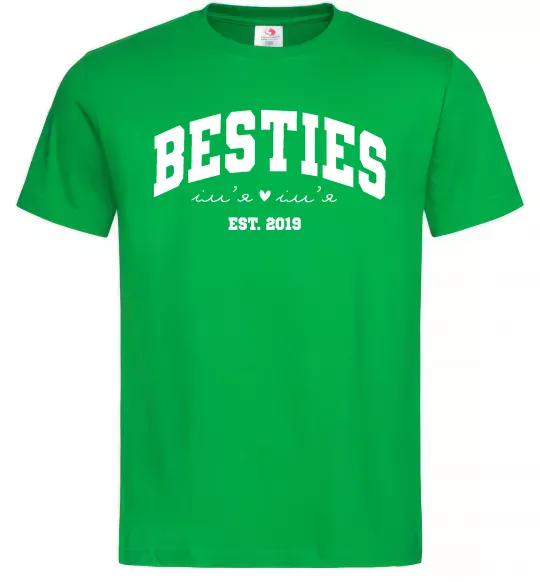 Мужская футболка Besties імена Зеленый фото