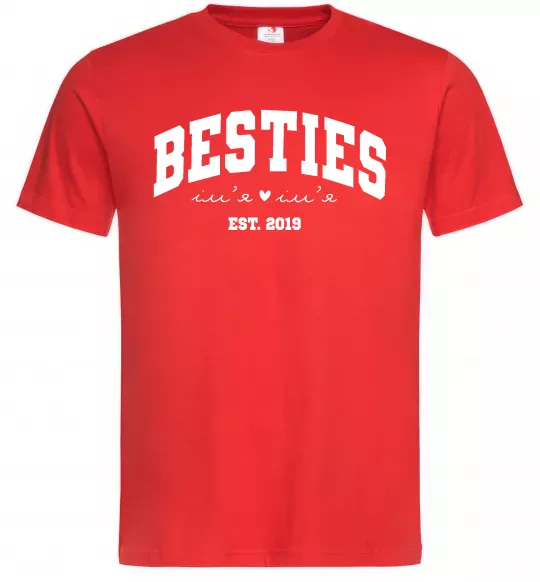 Мужская футболка Besties імена Красный фото