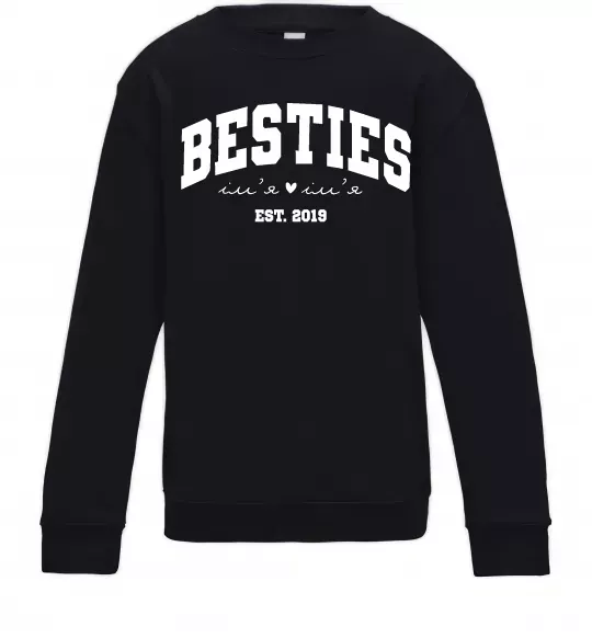 Детский Свитшот Besties імена Черный фото