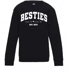 Детский Свитшот Besties імена Черный фото