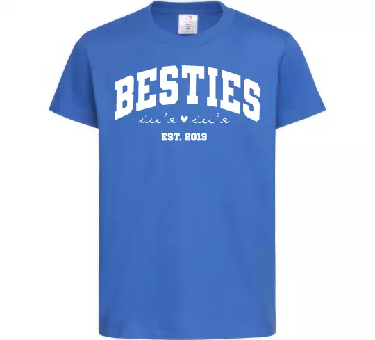 Дитяча футболка Besties імена Яскраво-синій фото