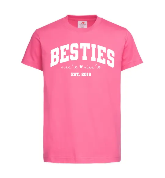 Дитяча футболка Besties імена Яскраво-рожевий фото