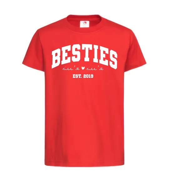Дитяча футболка Besties імена Червоний фото