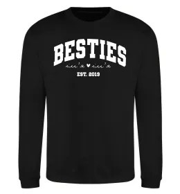 Свитшот Besties імена Черный фото
