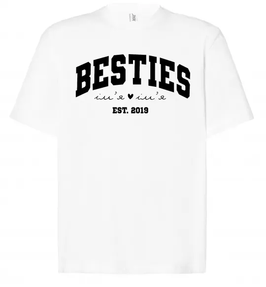 Футболка Оверсайз Besties імена Белый фото