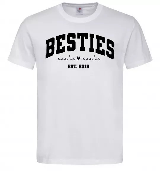 Мужская футболка Besties імена Белый фото