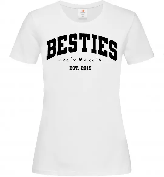 Женская футболка Besties імена Белый фото
