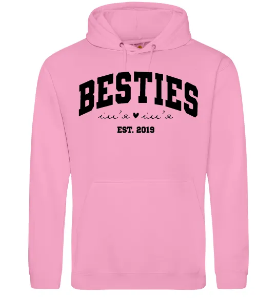 Женская толстовка (худи) Besties імена Розовый фото