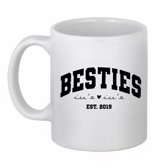 Чашка керамическая Besties імена Белый фото