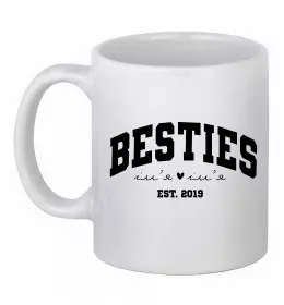 Чашка керамічна Besties імена Білий фото