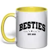 Чашка с цветной ручкой Besties імена Солнечно желтый фото