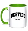Чашка с цветной ручкой Besties імена Зеленый фото