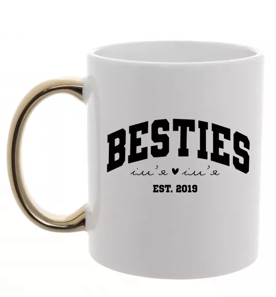 Чашка с цветной ручкой Besties імена Золото фото