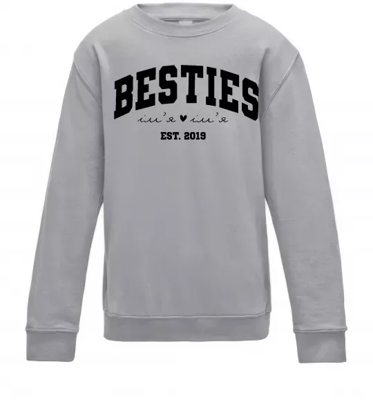 Детский Свитшот Besties імена Серый меланж фото