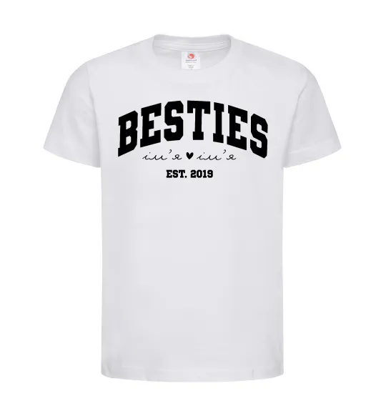 Дитяча футболка Besties імена Білий фото