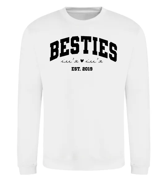 Світшот Besties імена Білий фото