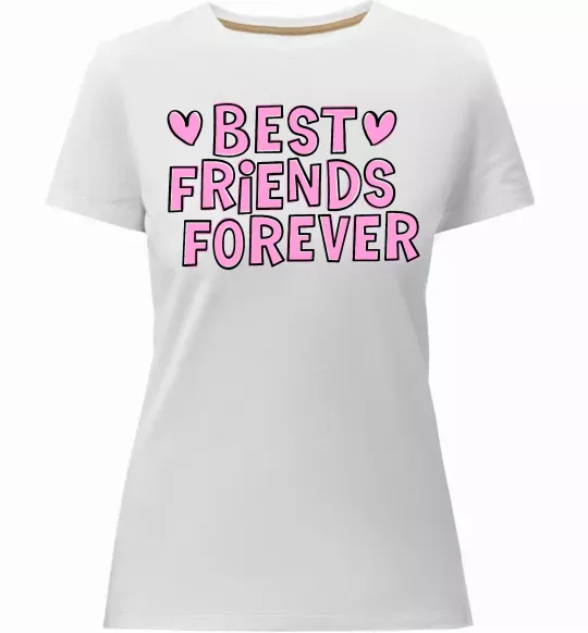 Жіноча преміум футболка Best friends forever Білий фото
