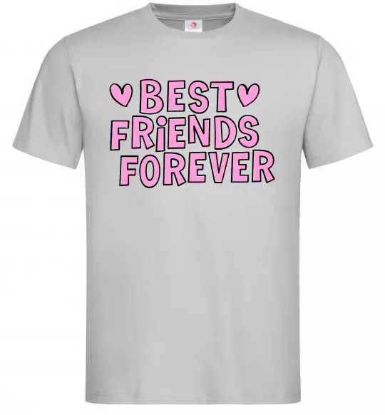 Чоловіча футболка Best friends forever Сірий фото