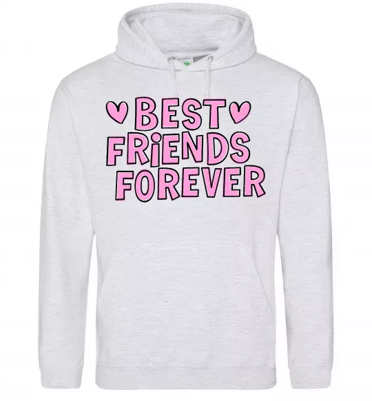 Жіноча толстовка (худі) Best friends forever Сірий меланж фото