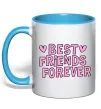 Чашка с цветной ручкой Best friends forever Голубой фото
