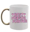 Чашка с цветной ручкой Best friends forever Золото фото