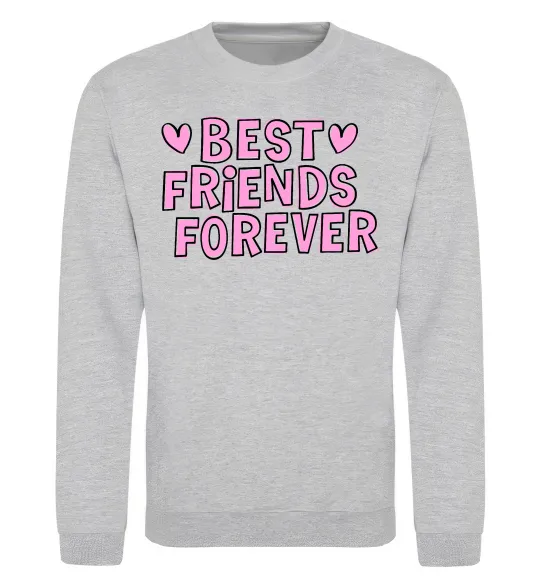 Свитшот Best friends forever Серый меланж фото