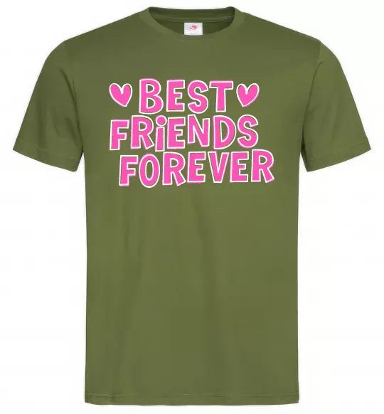 Чоловіча футболка Best friends forever Оливковий фото
