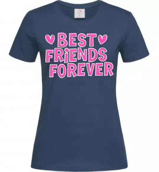 Женская футболка Best friends forever Темно-синий фото