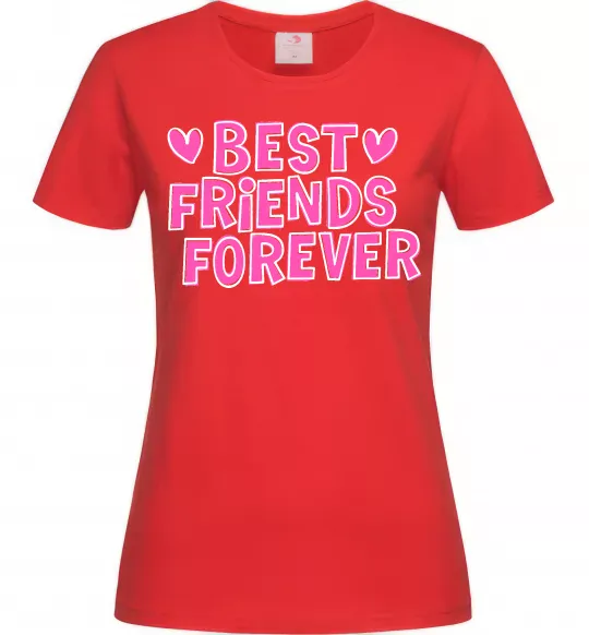 Женская футболка Best friends forever Красный фото