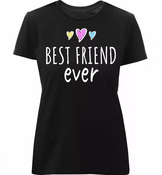 Женская премиум футболка Best friend ever Черный фото