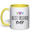 Чашка с цветной ручкой Best friend ever Солнечно желтый фото