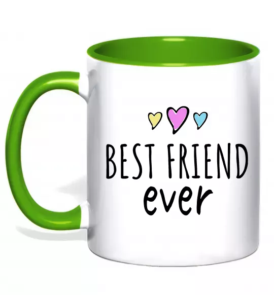 Чашка с цветной ручкой Best friend ever Зеленый фото