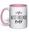 Чашка с цветной ручкой Best friend ever Нежно розовый фото