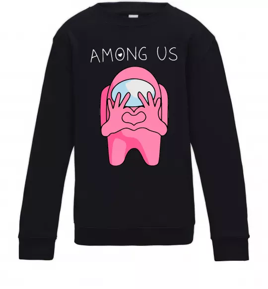 Детский Свитшот Among us heart Черный фото