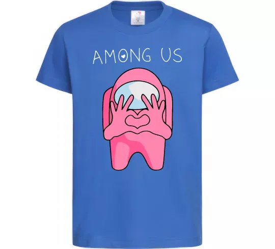 Дитяча футболка Among us heart Яскраво-синій фото