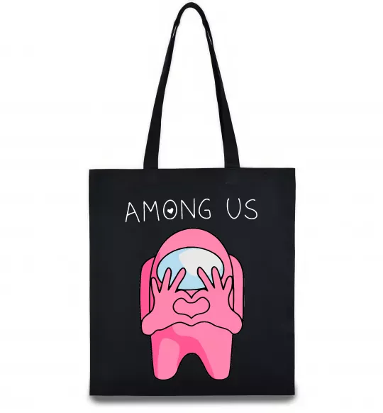 Эко-сумка Among us heart Черный фото