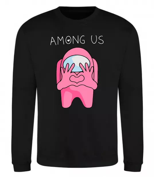 Світшот Among us heart Чорний фото