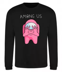 Свитшот Among us heart Черный фото
