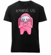 Чоловіча преміум футболка Among us heart Чорний фото