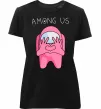 Жіноча преміум футболка Among us heart Чорний Жіноча преміум футболка Among us heart Чорний фото