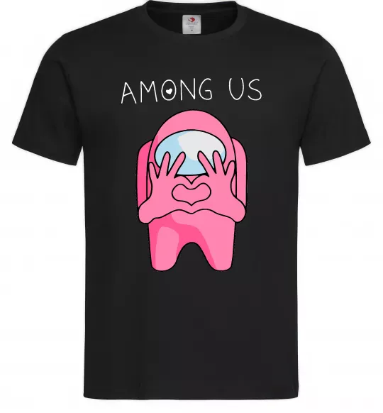 Чоловіча футболка Among us heart Чорний фото