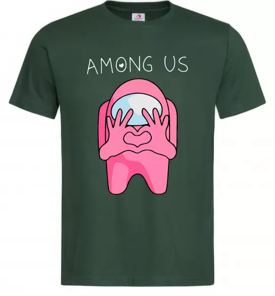 Чоловіча футболка Among us heart Темно-зелений фото