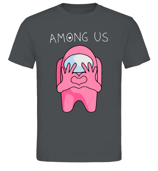 Чоловіча футболка Among us heart Графіт фото
