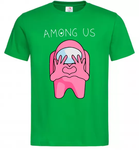 Чоловіча футболка Among us heart Зелений фото