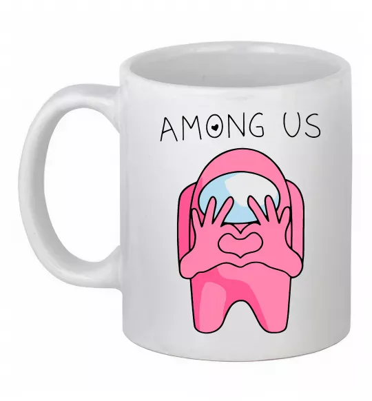 Чашка керамическая Among us heart Белый фото