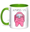 Чашка с цветной ручкой Among us heart Зеленый фото
