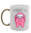 Чашка с цветной ручкой Among us heart Золото фото